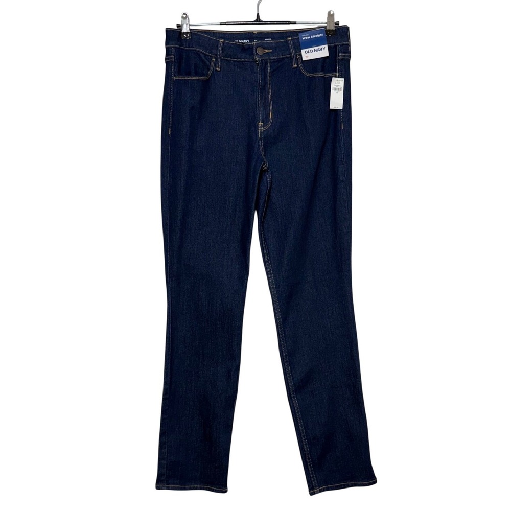 NEW Old Navy Jeans Women 10 31X30 Blue Wow Straight Ankle High Rise Stretch